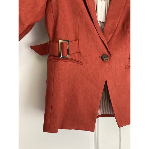 VERONICA BEARD Baltazar Dickey Jacket Womens Blazer Clay Linen Career Size 6 - Picture 4 of 14